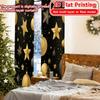 2D Flat Printing  2pcs Golden New Year(2) Contemporary Modern Curtains Versatile Fabric Curtains Decorations Outdoor Suitable for