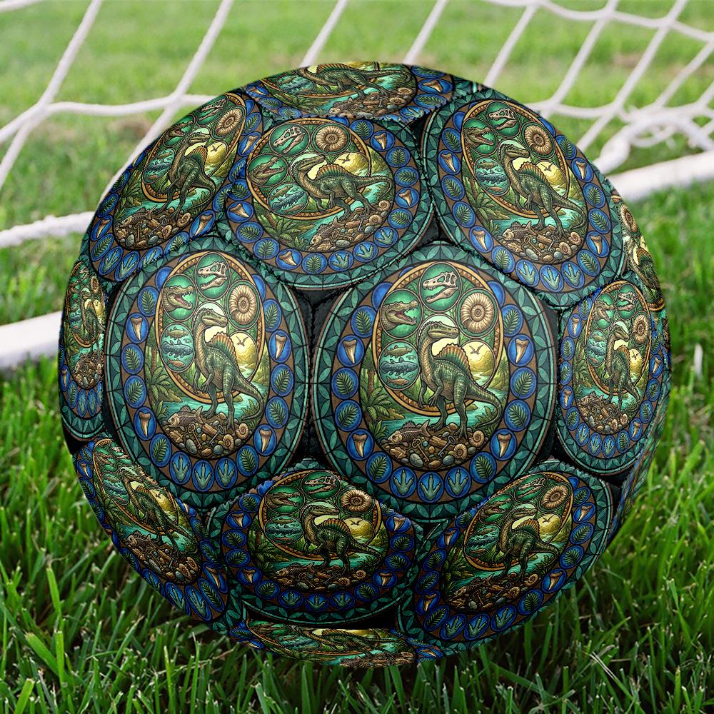 Prehistoric Glass Round Football Size 5 Adult Ball Suitable for Training Matches and Outdoor Team.
