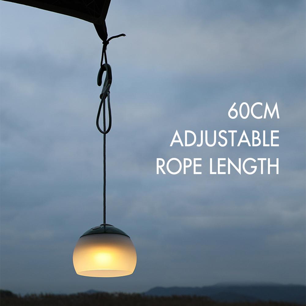 OQIMAX Catena Luminosa Da Campeggio 2 In 1 Arrotolabile 10m, Impermeabile IPX4, Ricaricabile USB, Con Lanterna 200lm E 8 Modalità Luce
