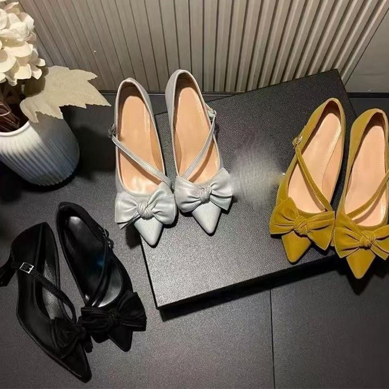 Bow Women High Heels Shoes Elegant Pointed Toe Heeled Sandals Summer Fad Party Dress Shoes New Pumps Mujer De Sandalias