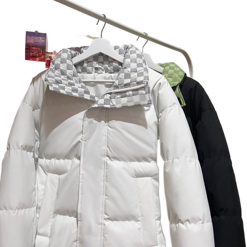 New Solid Color Cotton Clothes Men's Winter Thickened Trendy Brand Jacket Stand-up Collar Fashion Sense Less Cashew Flower Cotton-padded Clothes