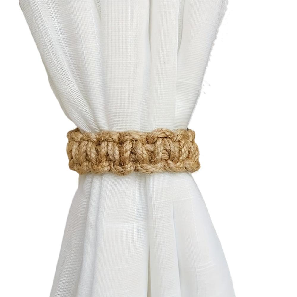 2 Pcs Hand-woven Nordic style hemp rope curtain tie rope, for home hairpin storage decoration, holiday gift