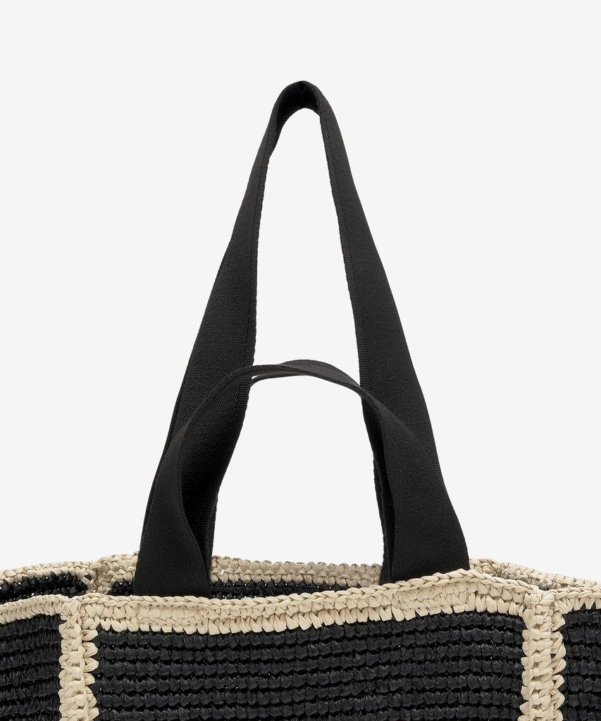 Marni Small Raffia Shopper Tote Bag - Black:Ivory:Black / Shmp0121L0P6769Zo762