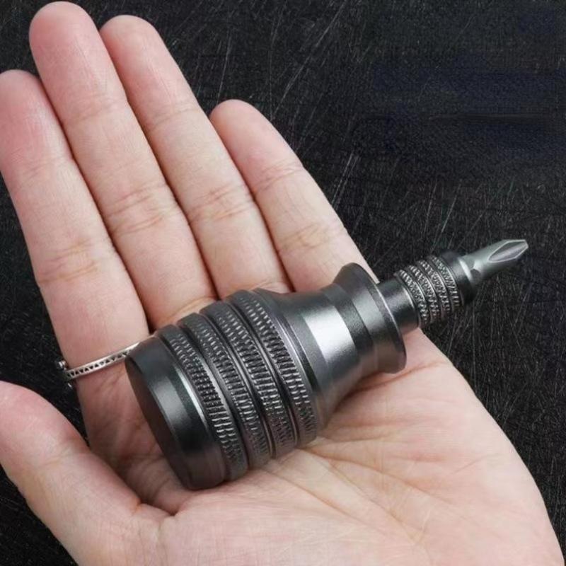 Neuer Mini-Schraubendreher Titan-Schraubendreher 1/4 Zoll Magnetischer Schraubendreher 7 in 1 S2 Legierter Stahl Bohrer EDC für Heimwerkerwerkzeug