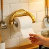 Golden Carp Toilet Paper Roll Holder Wall-Mounted Vintage Toilet Paper Rack Waterproof Plastic Punch-Free Tissue Paper Shelf