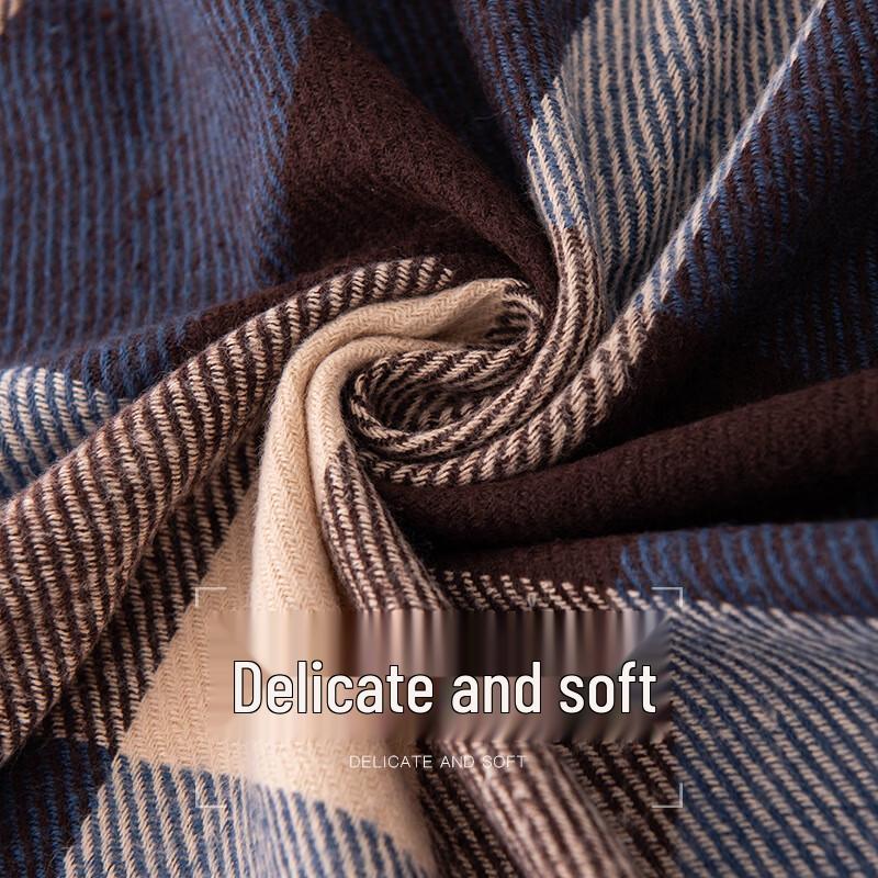 Retro Plaid Imitation Cashmere Long Scarf Shawl