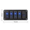 Digital Voltmeter 4 Gang Toggle Rocker Switch Waterproof 12V/24V Dual USB Port for Car Marine LED Switch Panel +Sticker