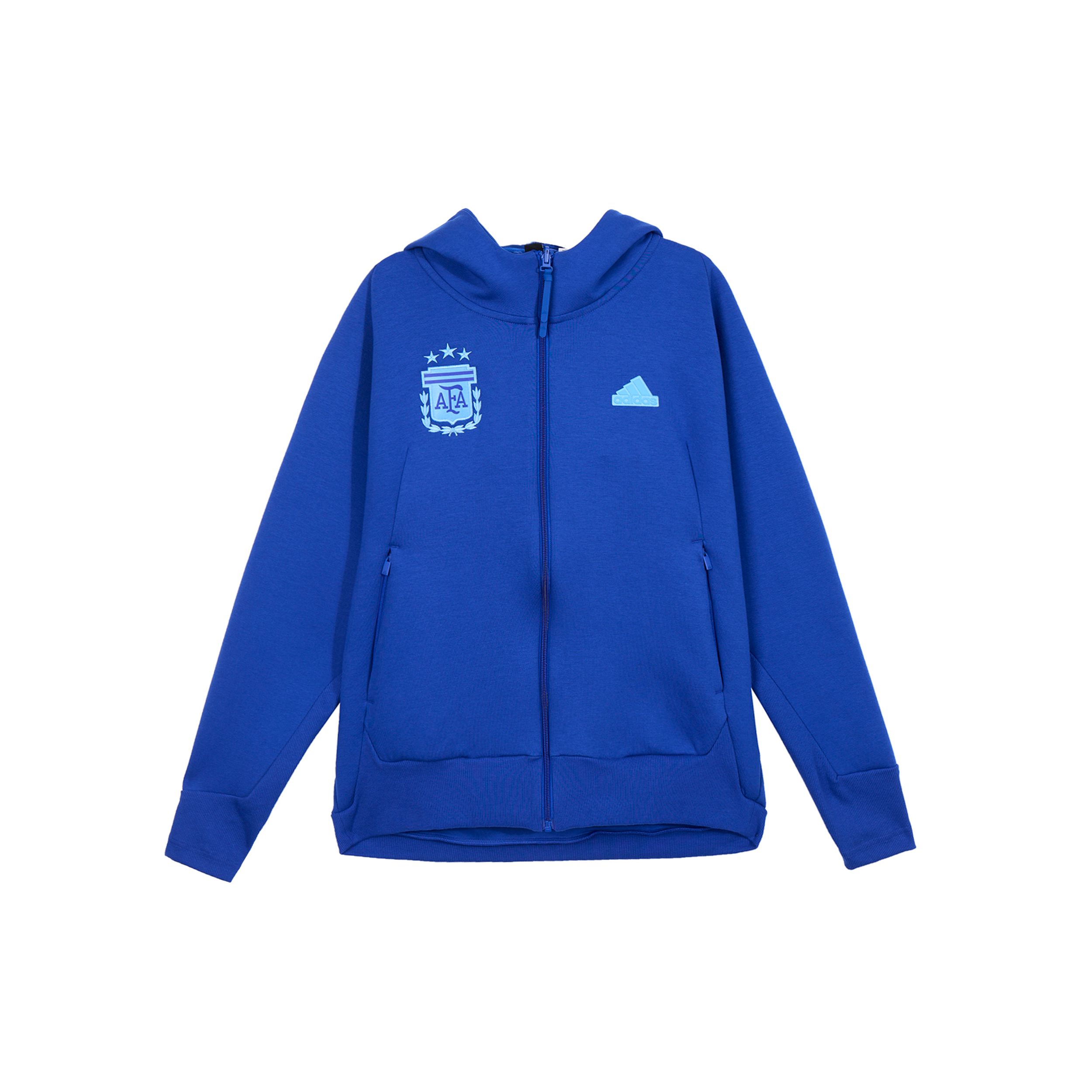 adidas Argentina National Team Men s Football Full-Zip Hooded Jacket Blue IU2153 L