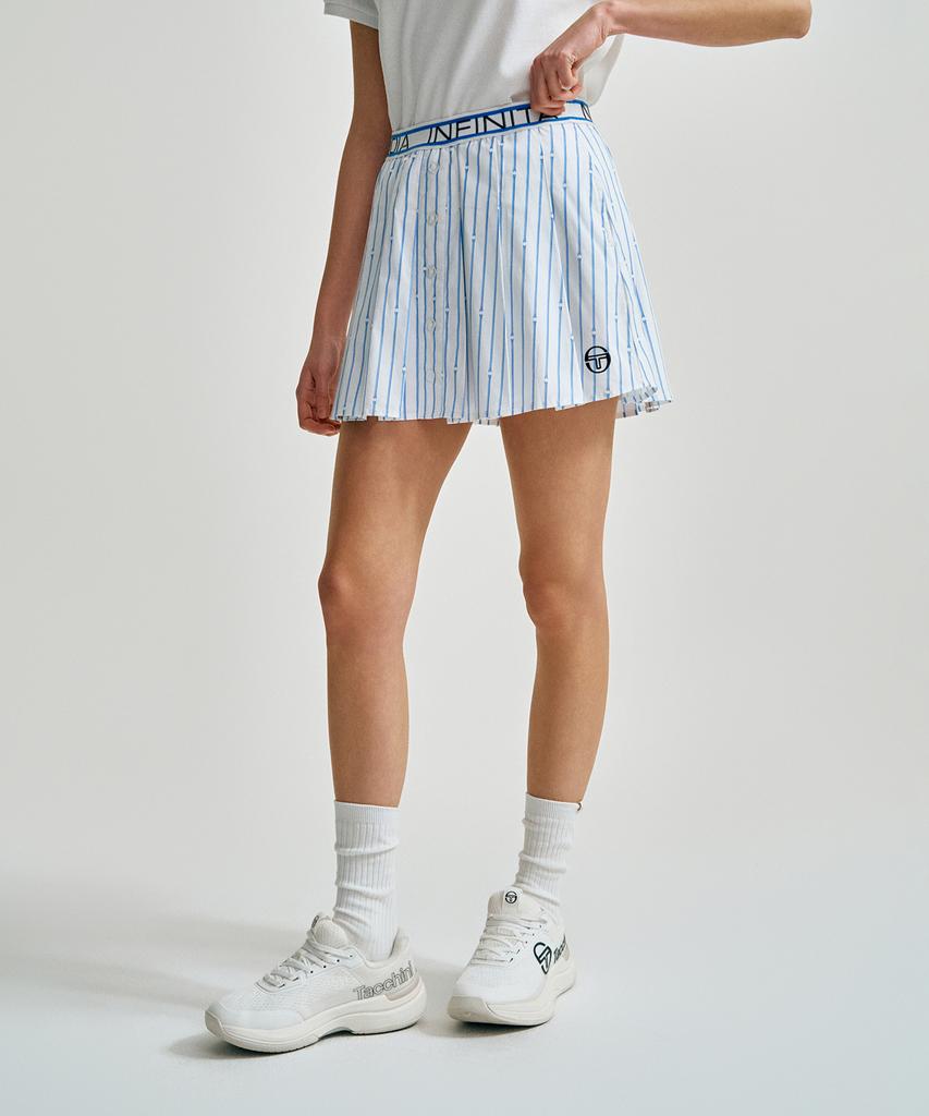 SERGIO TACCHINI W Colonna Striped Flare Skirt (Blue)