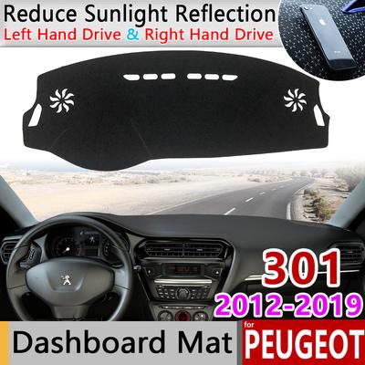 For Peugeot 301 2012~ Anti-Slip Mat Dashboard Cover Pad Sunshade Dashmat Protect Carpet Car Accessories 2013 2014 2015 2016
