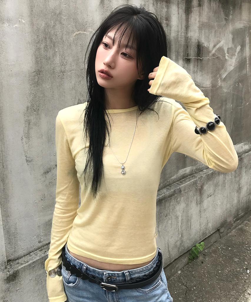 LARTIGENT L23 Slim Tencel T-Shirt(Yellow)