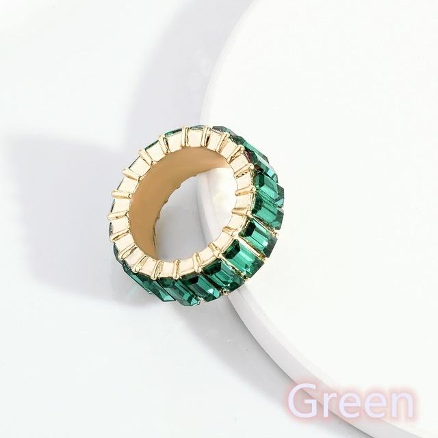 2020 Creative Square Rainbow Rhinestone Ring Women Knuckle Finger Rings Jewelry Gift MIT