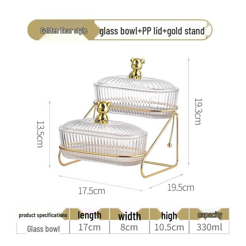 Decorative Multi-Tier Serving Tray 05 2-Tier Glass Tray with Stand