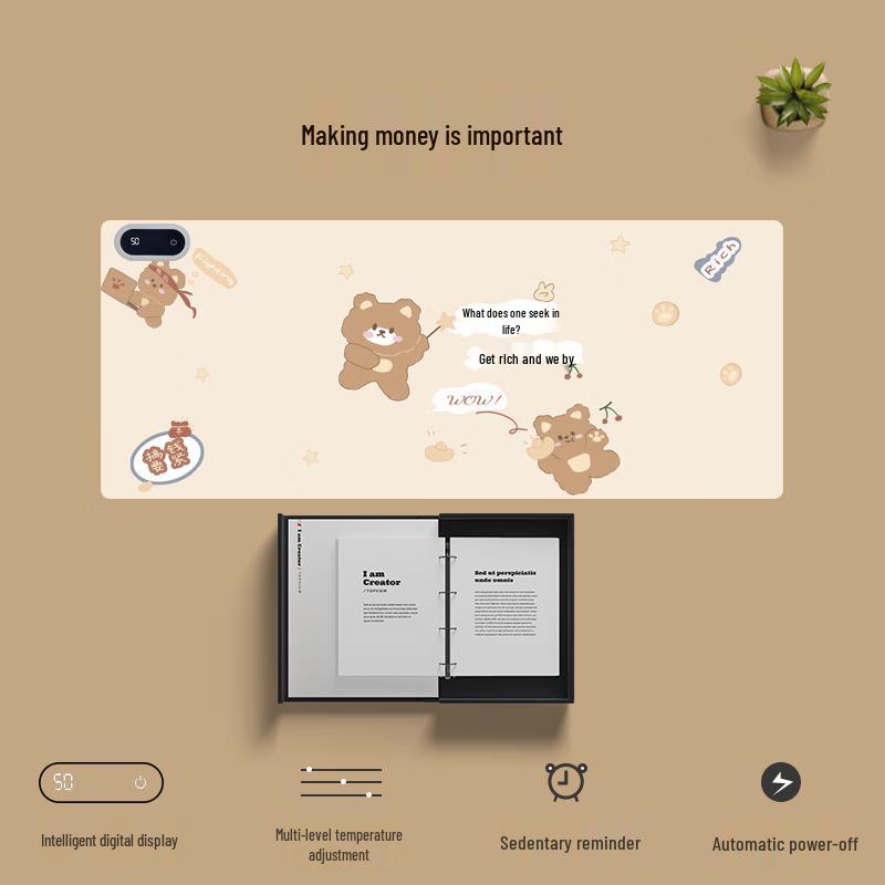 Shibali Smart Digital Display Heated Desk Mat