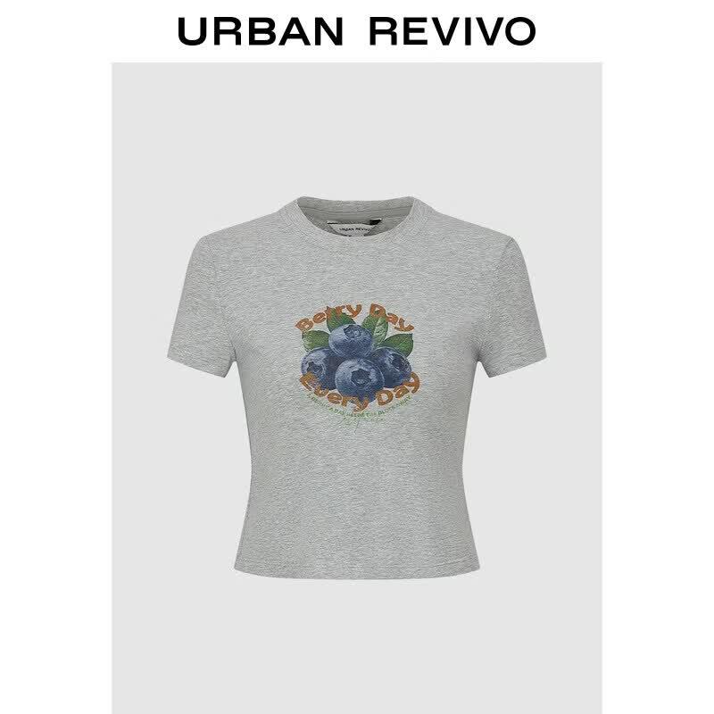 UR2026 Women s Slim Fit Blueberry Print T-Shirt L