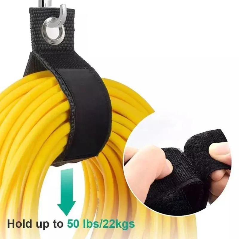 Nylon Heavy Duty Storage Straps Cable Organizer - Extension Cord Wire Ties Hose Wrap Garage Tool Holder Home Organization Hooks
