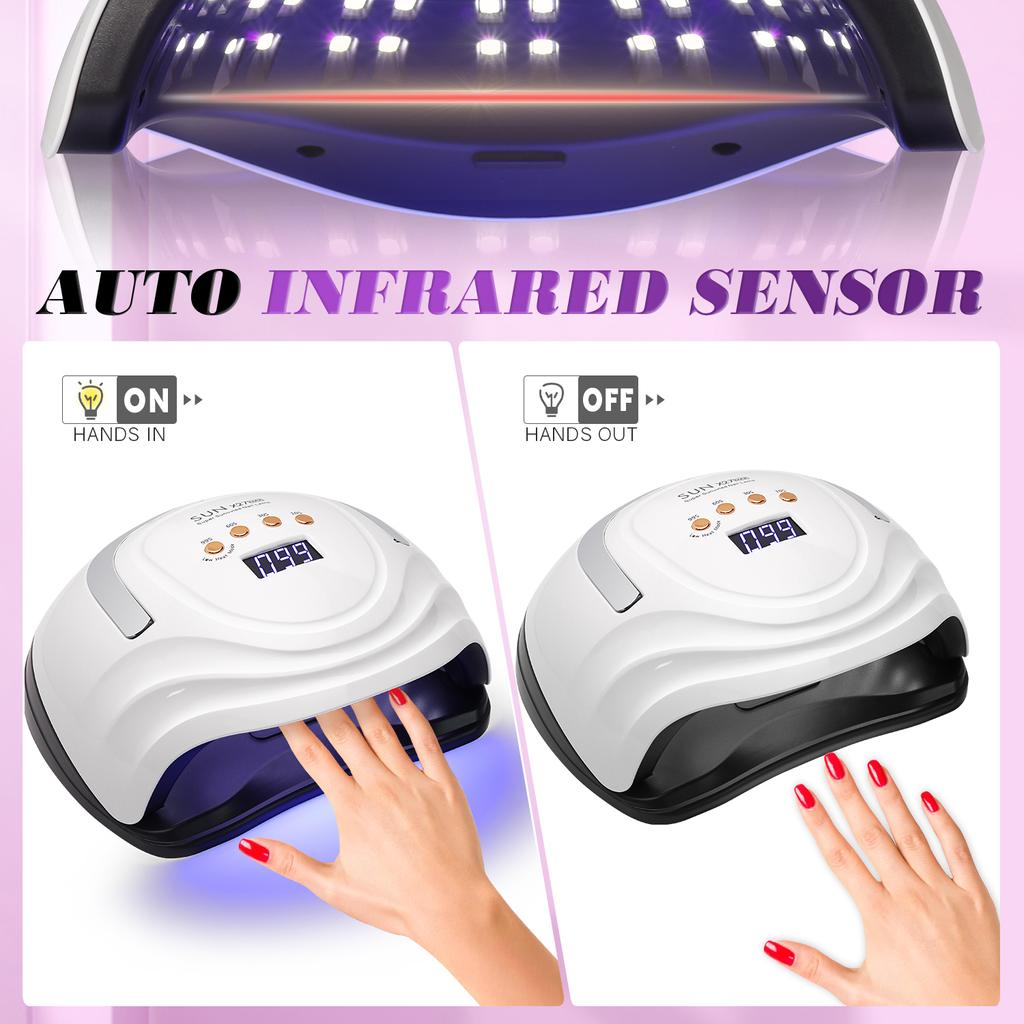 380W UV LED Lamp For Nails 81LEDS Nail Drying Lamp Fast Dry Nail Gel Polish Lamp With LCD Screen Auto Sensor Nail Equipment