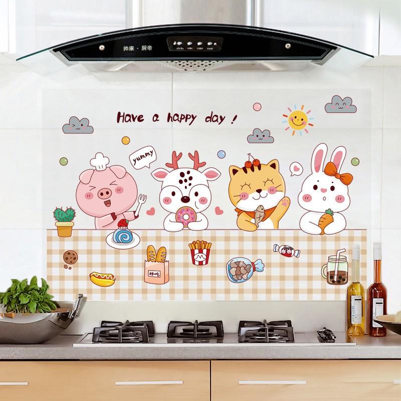 

ZY-6015 наклейка на кухонную плиту водонепроницаемая, мультяшная термостойкая, маслостойкая наклейка на керамическую плитку самоклеящаяся вытяжка 30cm*90cm