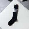 TB Four-Bar Grey Mid-Calf Cotton Women's Japanese Trendy Spring/Summer College Style Socks