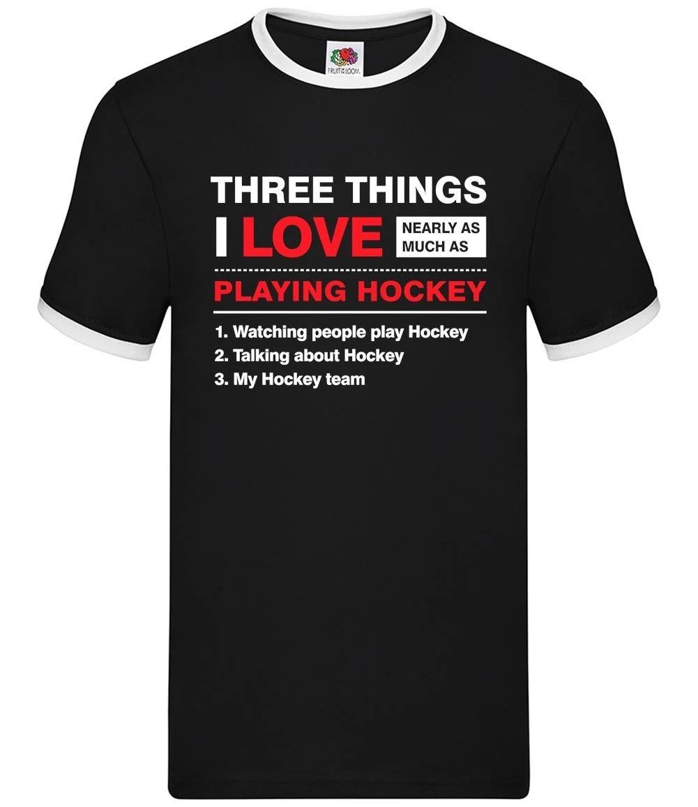 Three Things I Love Hockey - Mens Ringer - Field Ice XS