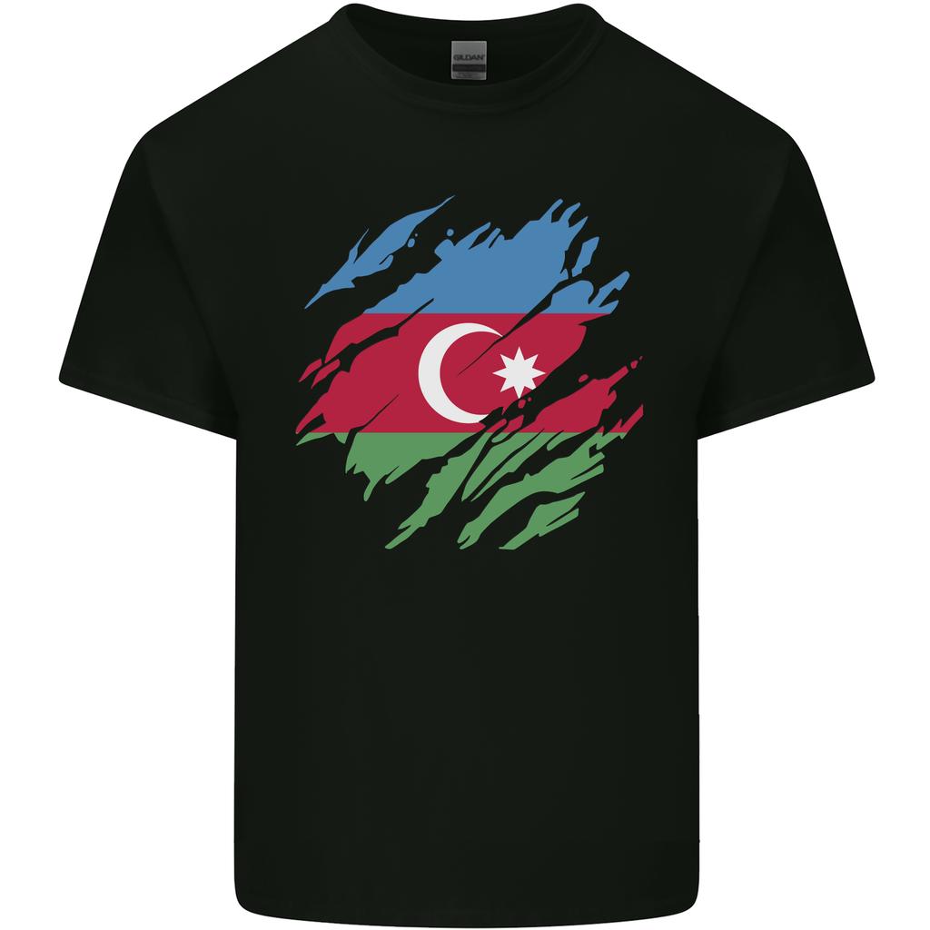 Torn Azerbaijan Flag Azerbaijani Day Football Unisexs Light Cotton TShirt