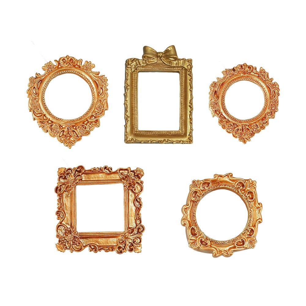 Vintage Resin DIY Shadow Box Frame Gold DIY Mini Photo Frames Memory Display Frames Gifts