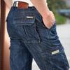 Mens Jeans Casual Military Multi-pocket Jeans Men Fashion Jeans Large