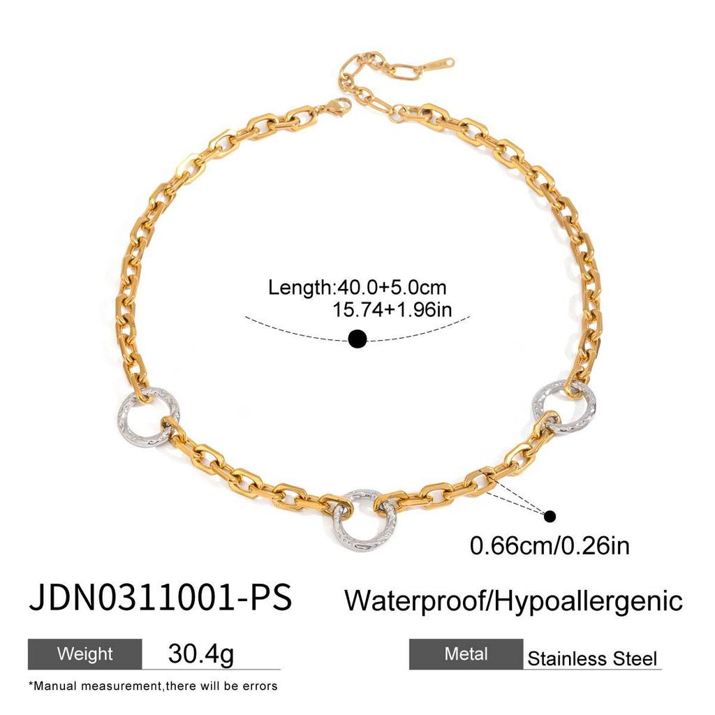 New INS 18K Gold Stainless Steel Necklace Paperclip Chain Heart Pendant Necklaces