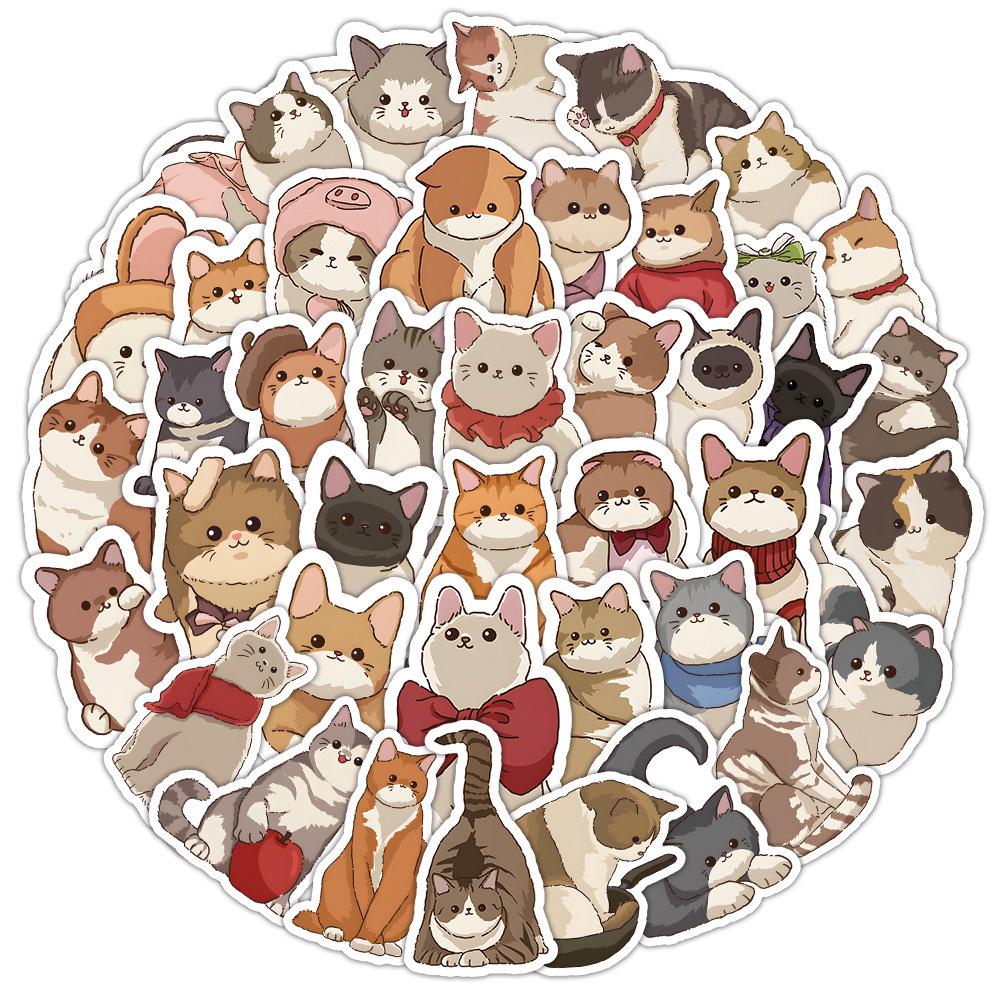 1800 Realistic Cartoon Kitten Stickers: Cute Cat Graffiti Collection for Creative Decoration