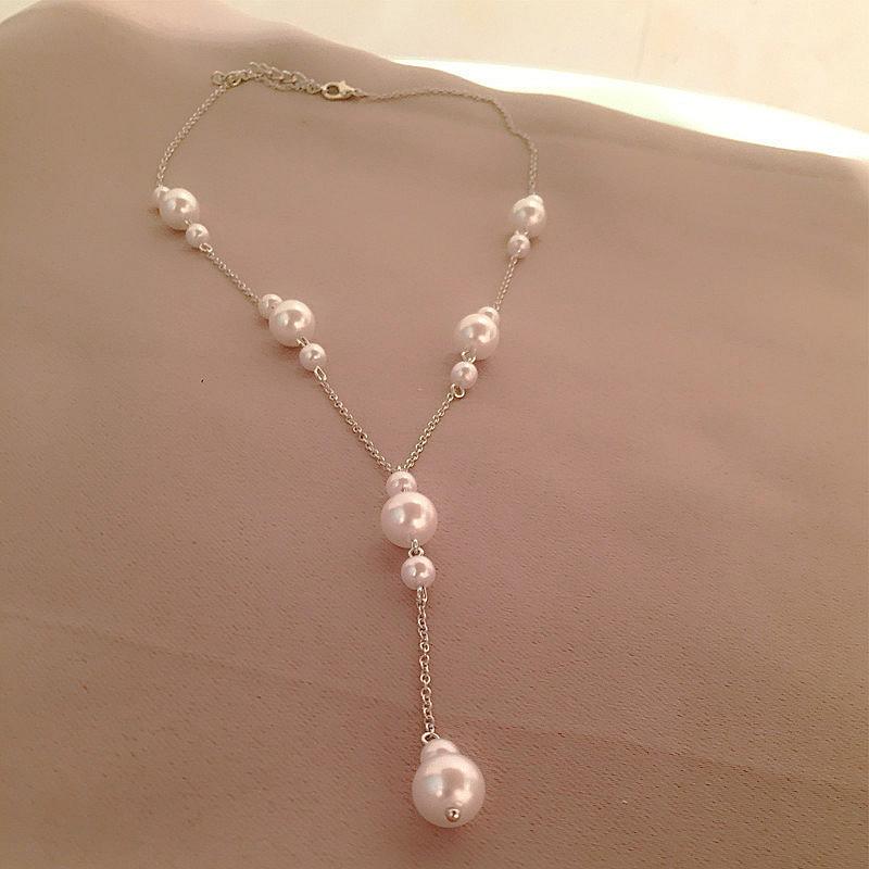 New, Long Y-shaped Zircon Fringed Pearl Necklace, Korean Ins Female Texture Cold Wind Collarbone Chain Female