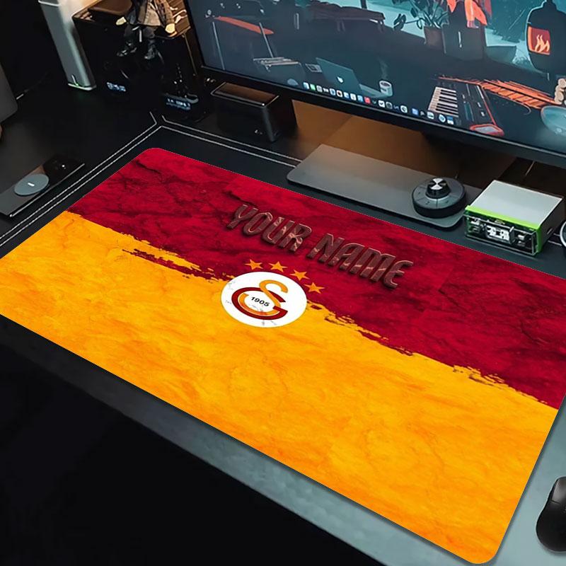 Galatasaray S Custom Name Large Size Mouse Pad Large Gaming Table Cushion Non-slip Laptop Tablet Big Mousepad XXL Mat Mini PC Playmat With Lock Edge
