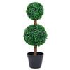 VidaXL Artificial Boxwood Plant with Pot Ball Shape Green 60 Cm