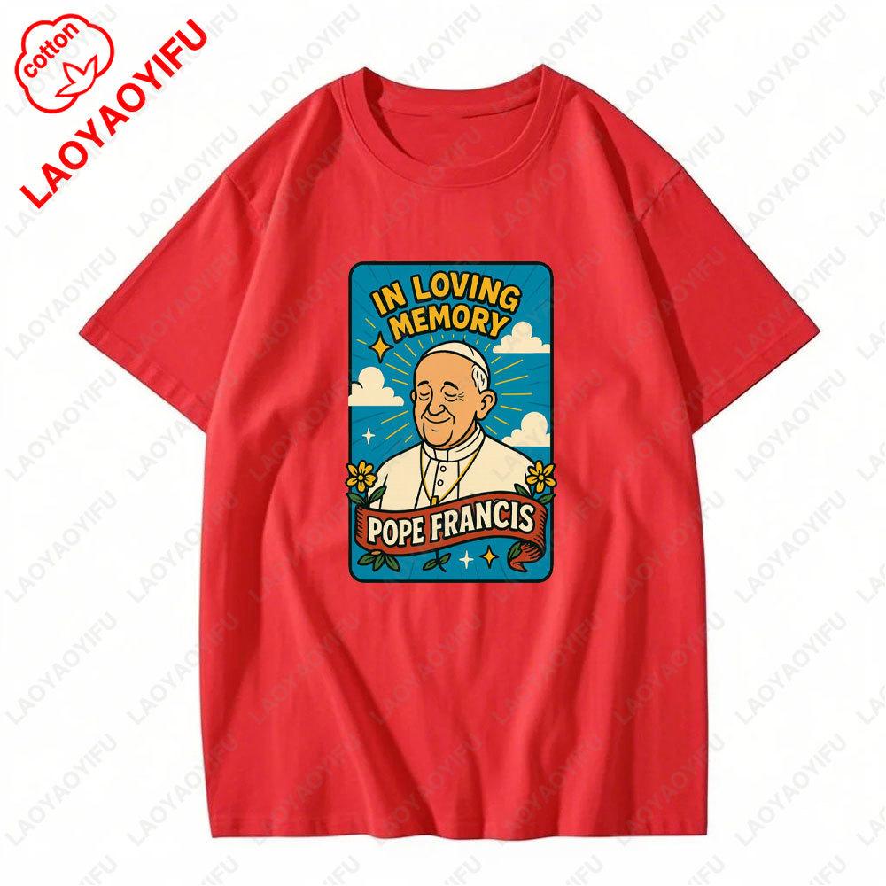 Pope of The Vatican 1936-2025 T-shirts Rest In Peace Francis Cotton Breathable Shirts Daily Wear Man Woman Graphic T Shirts