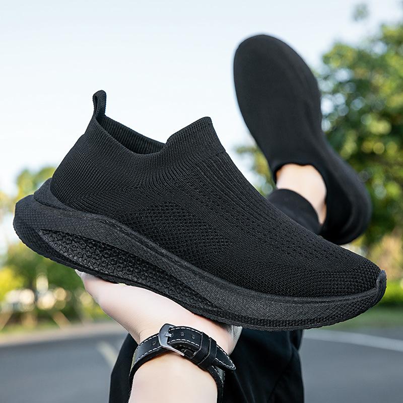 2025 New Men's and Women's Sports Shoes Popcorn Mesh Running Shoes Fly-woven Lightweight Breathable Large-size Running Shoes