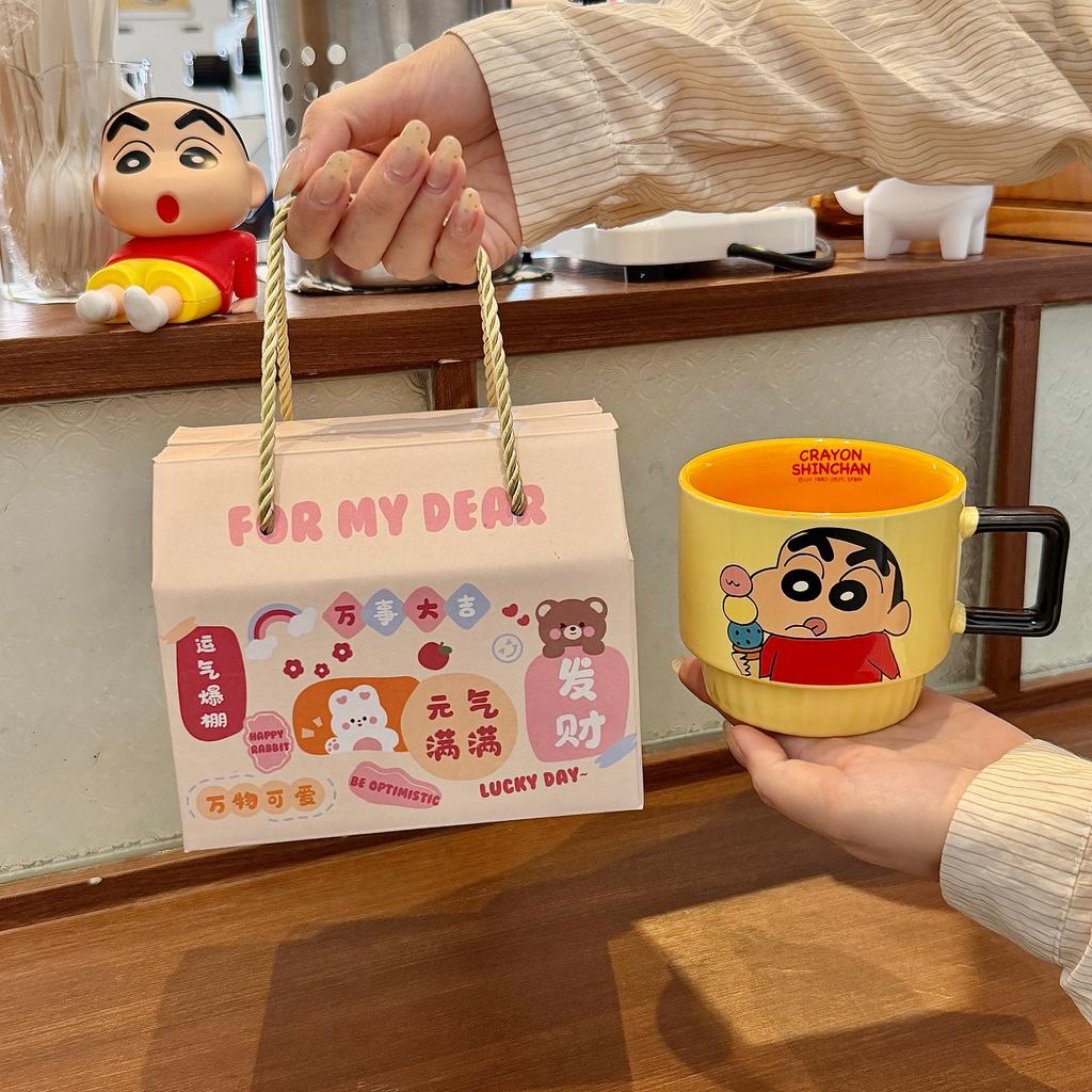 Mug High Value Stacked Cup Ceramic Family Four Water Cup Women'S Home Coffee Breakfast Cup