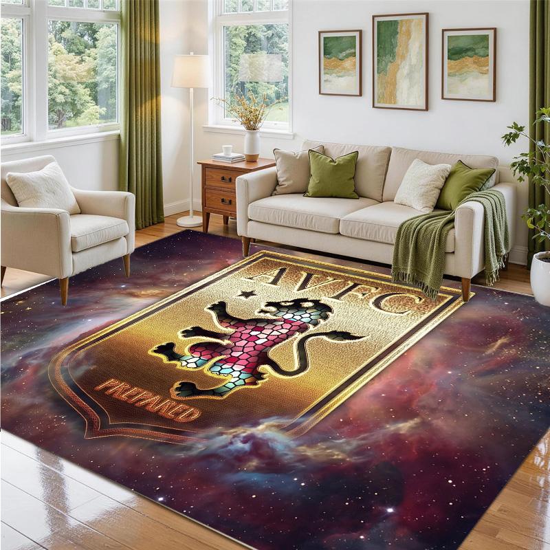 Aston Villa Football Design Crystal Velvet Rug Soft Decorative Mat for Bedroom Entrance