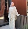 Cross-Border Muslim Women's Batwing Sleeve Top & Sweet Print Skirt Two-Piece Set