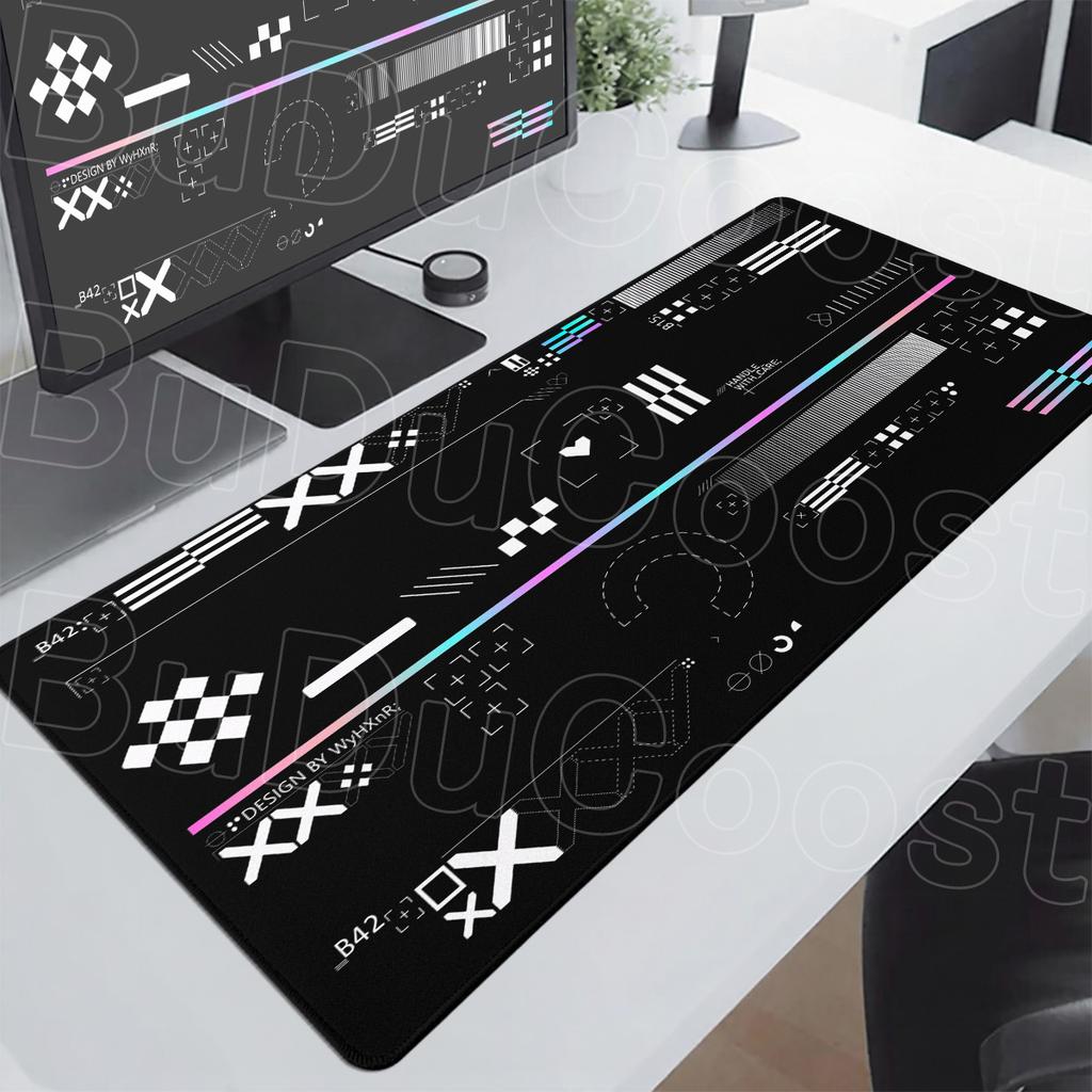White & Black CSGO Large Computer Mouse Pad Washable Speed Keyboard Mat for E-sport FPS Gamer Deskmat Durable Stitch Edge Carpet