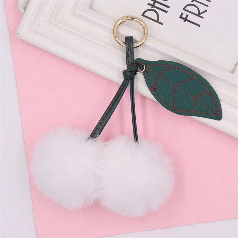 Cherry Keychain Bag Pendant Bag Accessory Plush Texture Key Holder Key Ornament Suitable for Gifting and Daily Use