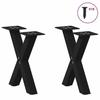 VidaXL Coffee Table Legs In X-Shape, 2 Pieces, Black, 30 X (30-31) Cm, Steel 4012868