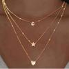 Collana con Ciondolo a Forma di Sole in Diamante, Moda Europea e Americana, Design a Stella in Lega