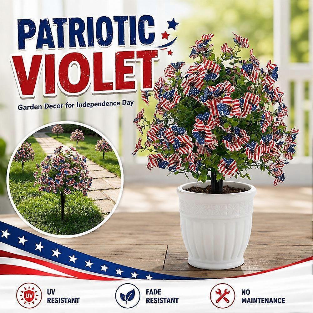 250th Anniversary Artificial Violet Flowers for Independence Day Veterans Day Memorial Day