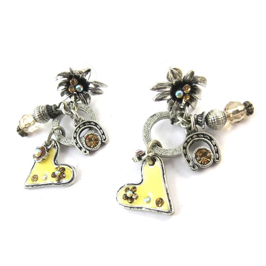 Les Trésors De Lily [E0576] - Designer Earrings 'Tour Du Monde' Beige