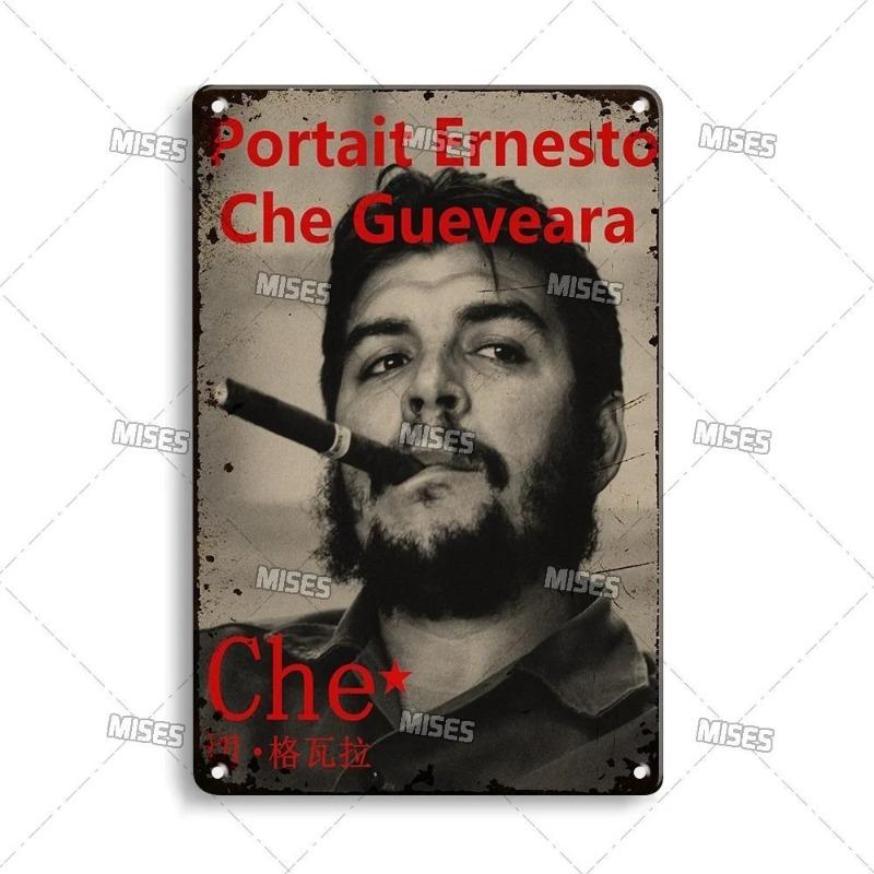 Che Guevara Metal Poster, Vintage Revolutionary Wall Art
