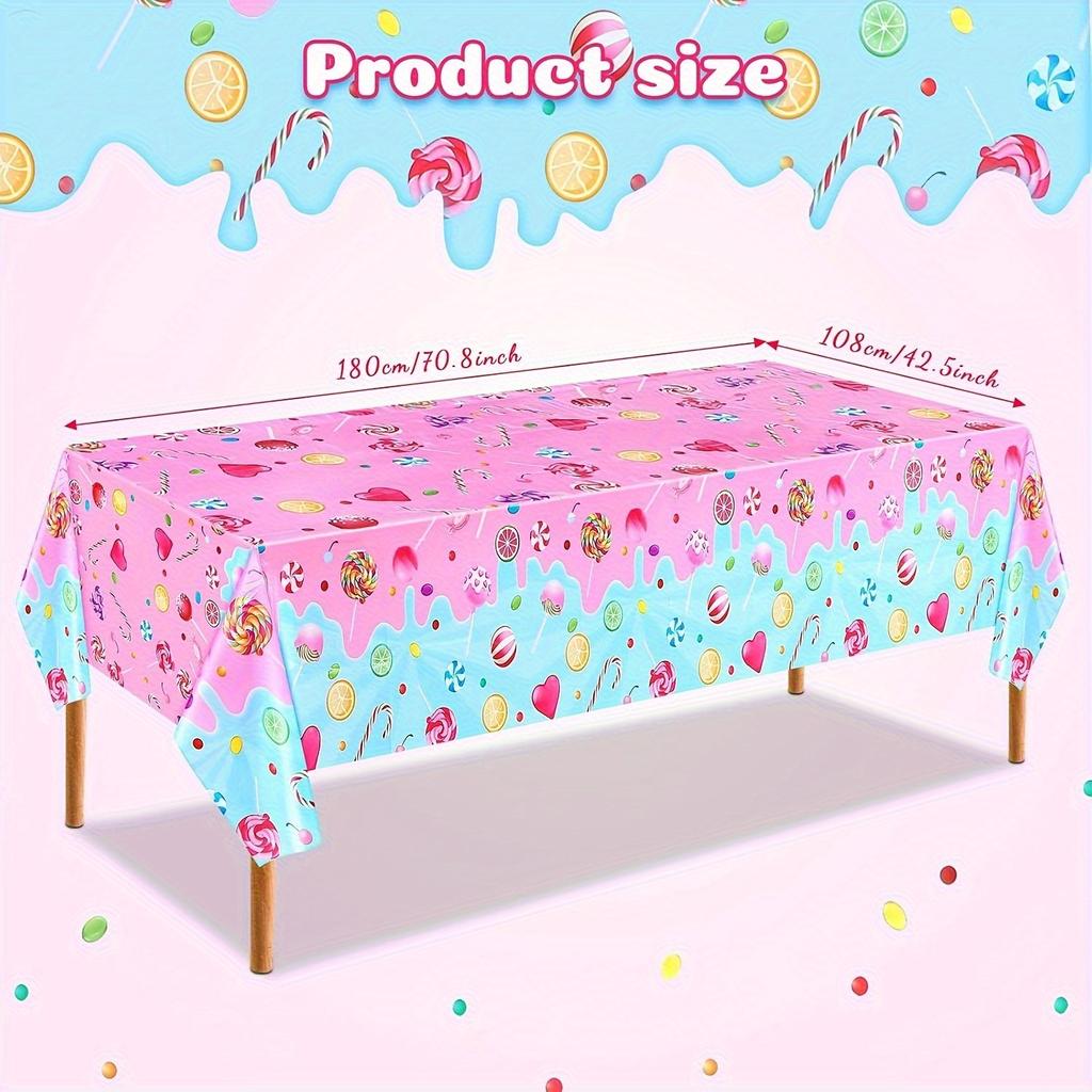 1 Piece of Colorful Candy Themed Disposable Tablecloth