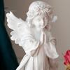 Gebetsengel Figur Zügel Schutzengel Statue Weiß Geflügelte Fee Mädchen Skulptur Home-Office Bücherregal Desktop Dekoration Ornament