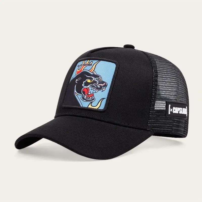 Spring Summer Cartoon Animal Embroidery Baseball Cap for Men Women Street Breathable Net Shade Cap Unisex Hip Hop Dad Mesh Hat