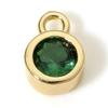 2PCs Classic Brass Birthstone Charms For Necklace DIY 18K Real Gold Plated Round Multicolour Cubic Zirconia Pendant 8mm x 5.5mm