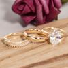 Coppers/Set Oval Cubic Zirconia Rings for Women Luxury Fashion Lady Jewelry Bridal Wedding Band Accessories