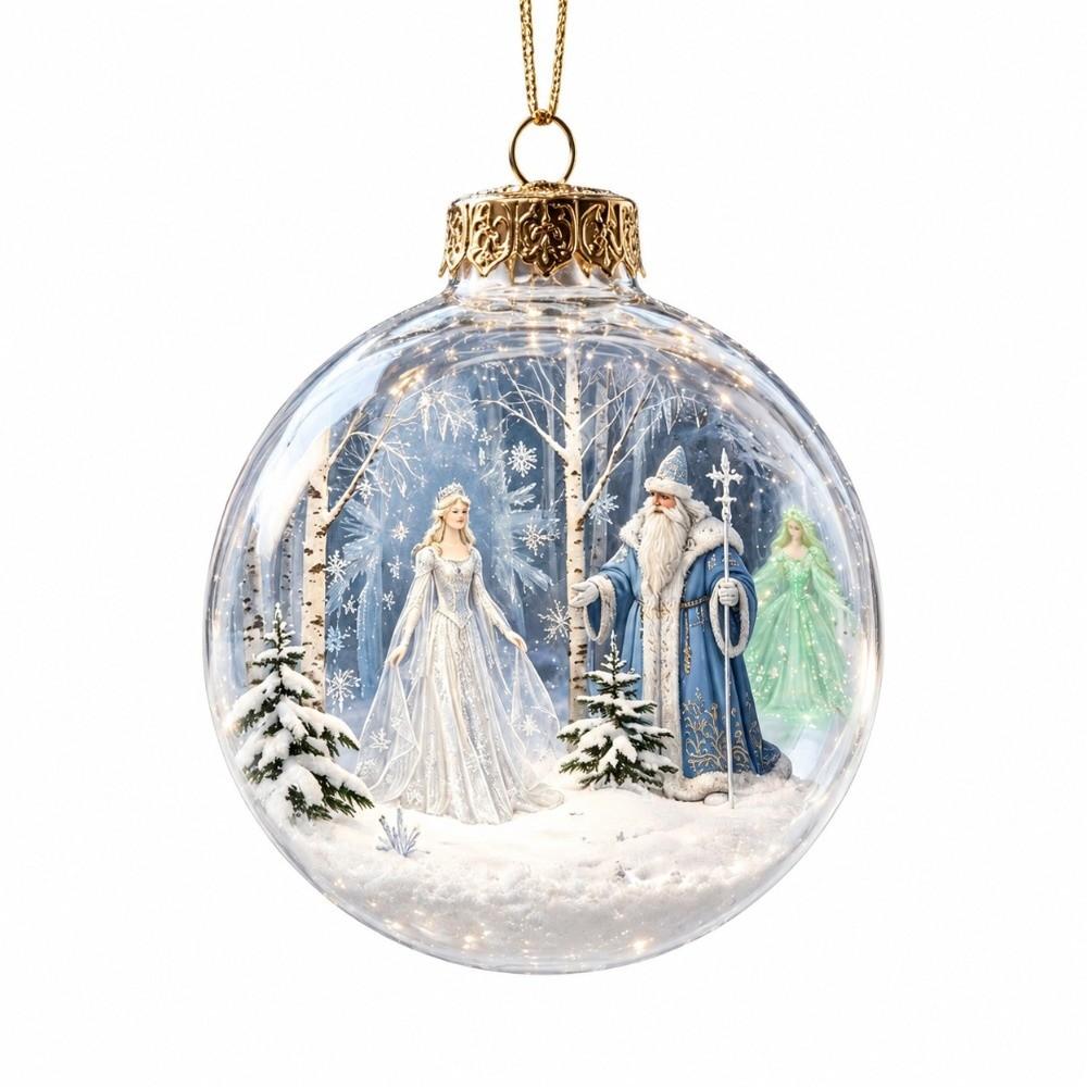 New Plastic Christmas Ball Ornament Clear Lighted Hanging Ornament Ghost Figure Pumpkin Figure LED Light Ball Home Decor